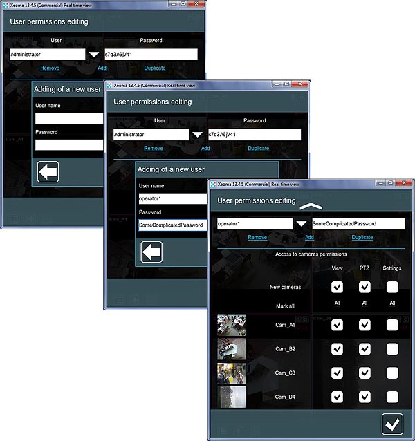 Operation management in Xeoma