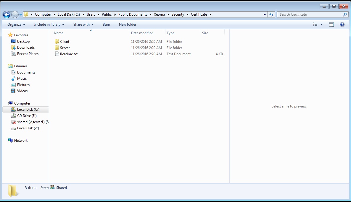 Security certificate is now ready to be used with Xeoma