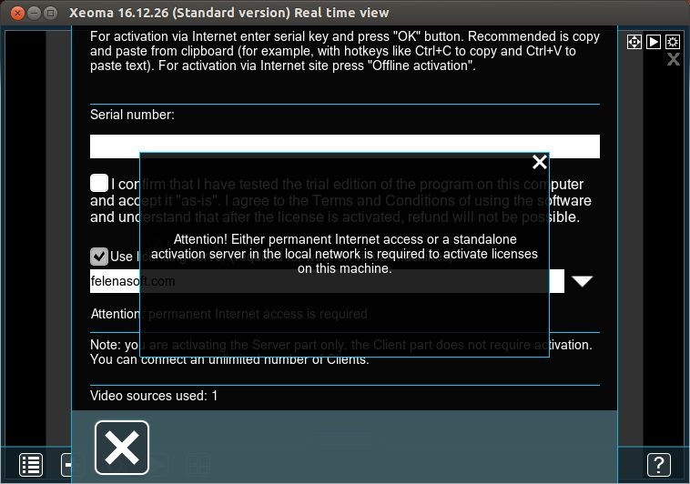 How to activate Xeoma video surveillance for IP cameras on virtual machines with license server