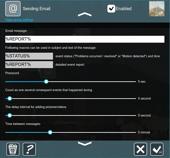 Email sending module’s settings