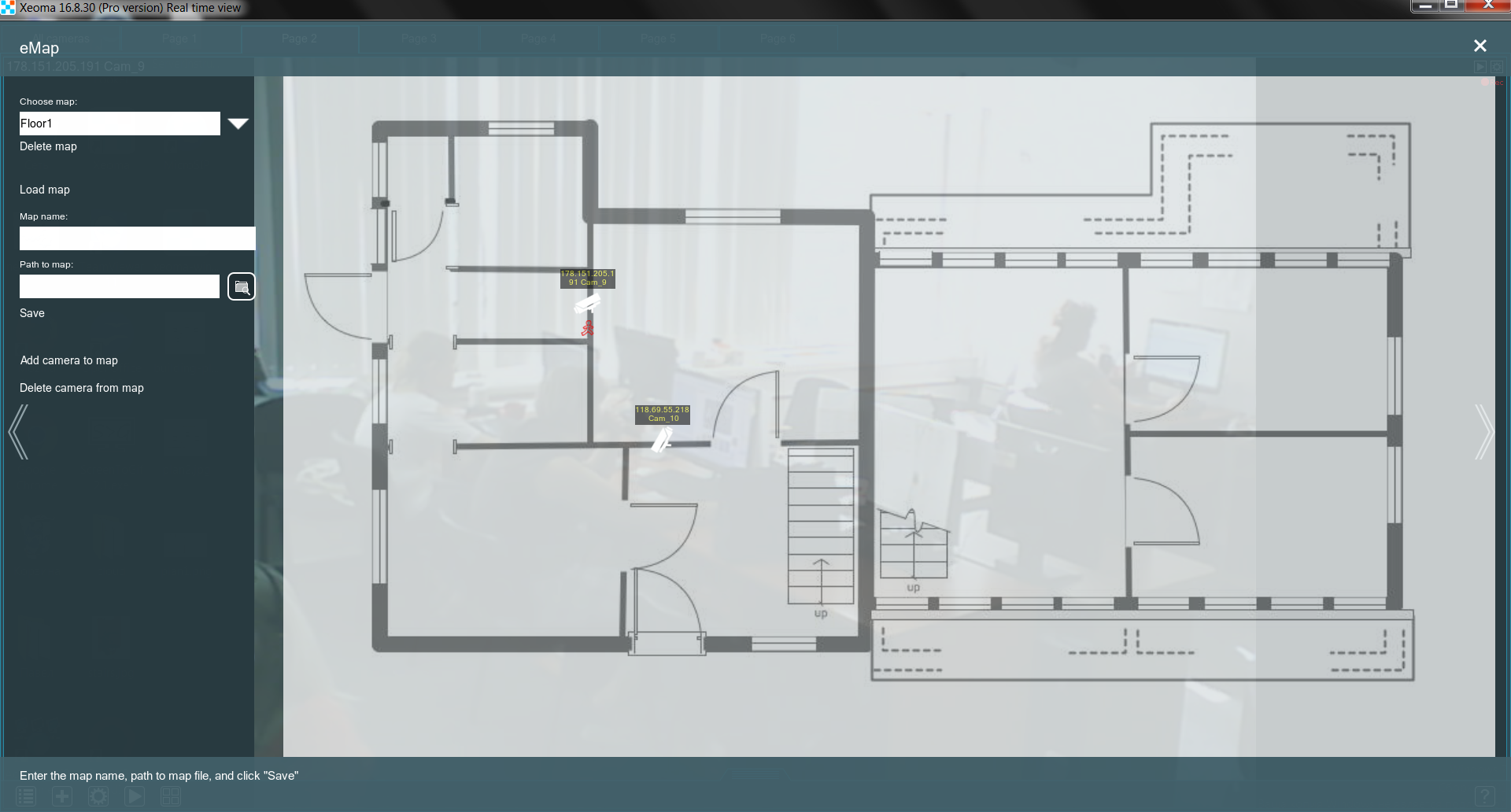 When a detector reacts, an outline of that detector’s symbol will appear in red right under the camera on your map