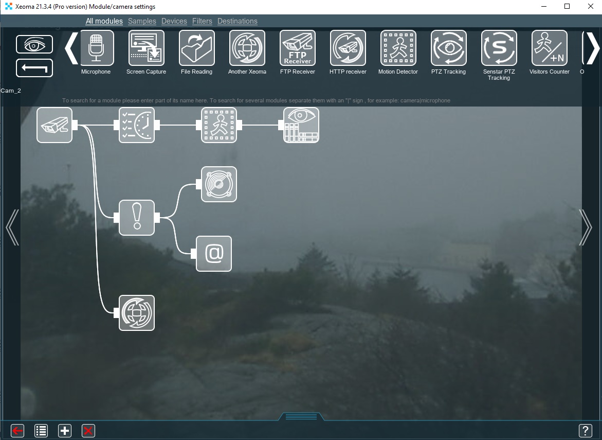  In Xeoma cctv software the Problems detector is flexibly configurable so that the CCTV operator does not miss the message that vandals destroyed the camera, or about problems in the system itself 