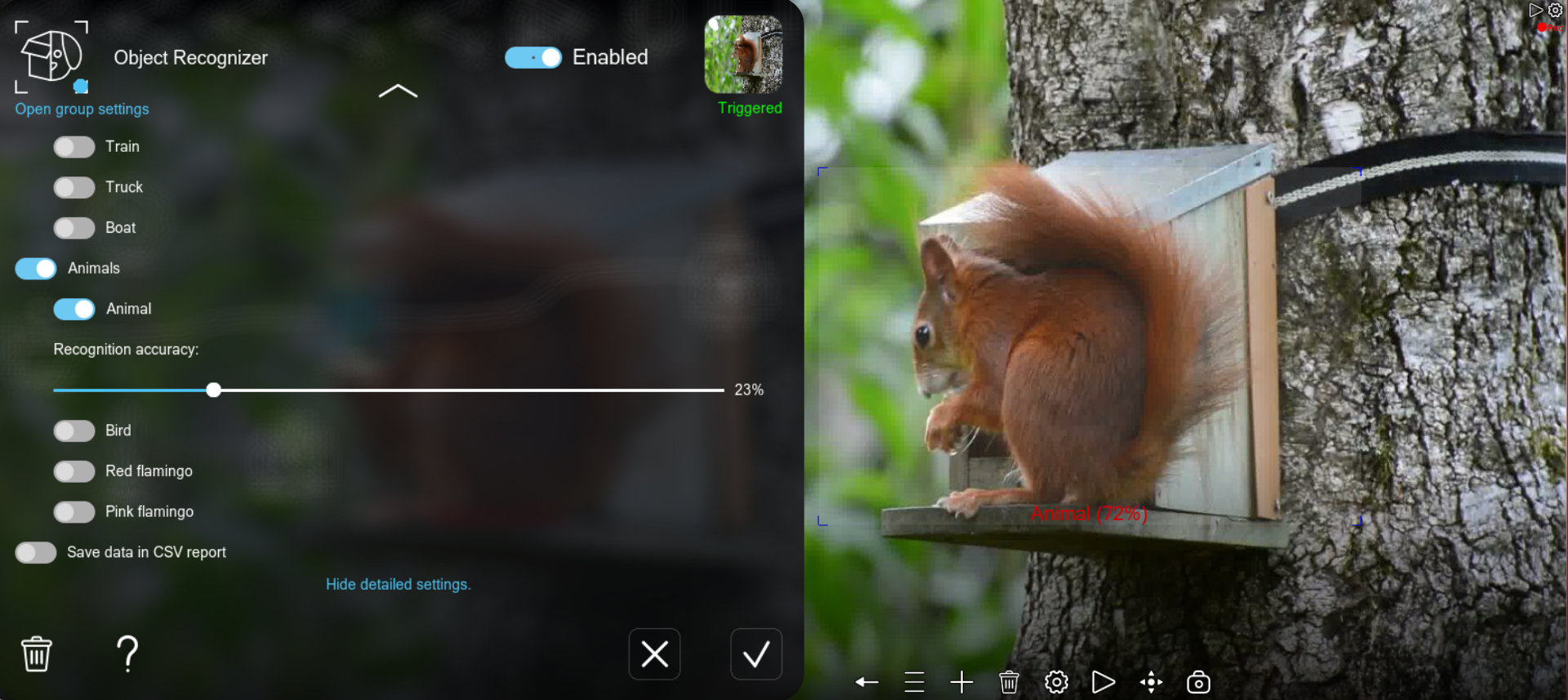 Smart object recognizer in wildlife video surveillance