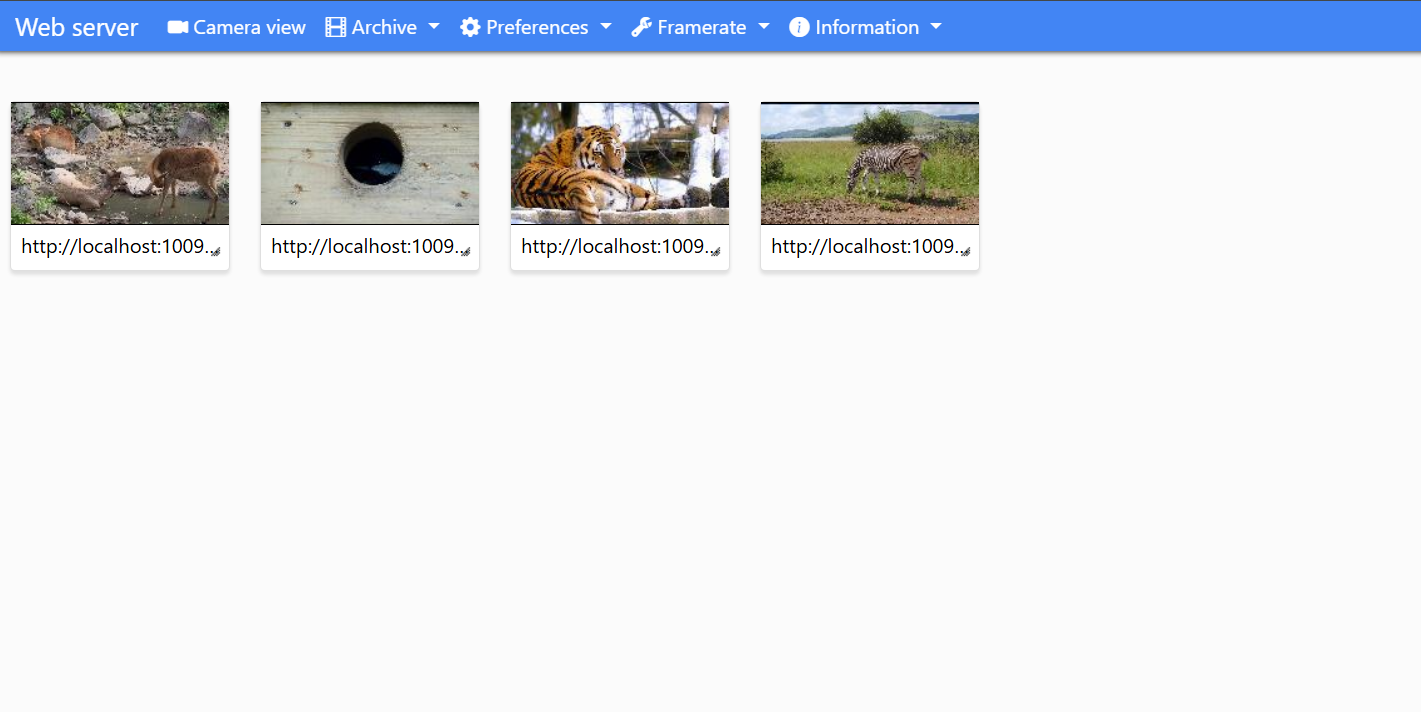 An web page example of online wildlife video surveillance
