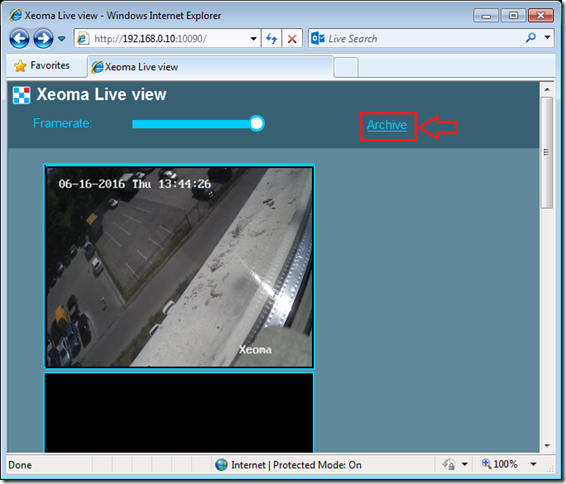 Archive in web interface