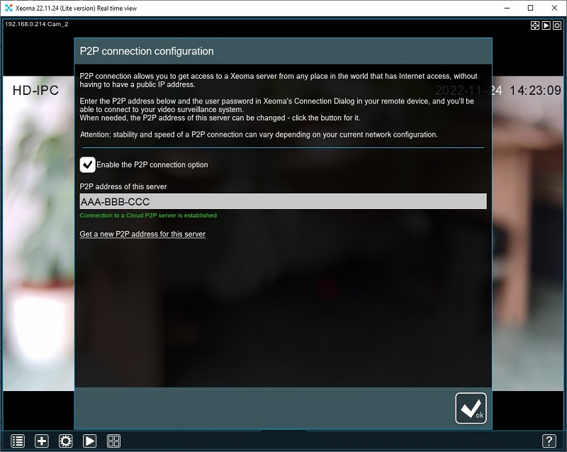 P2P connection in Xeoma