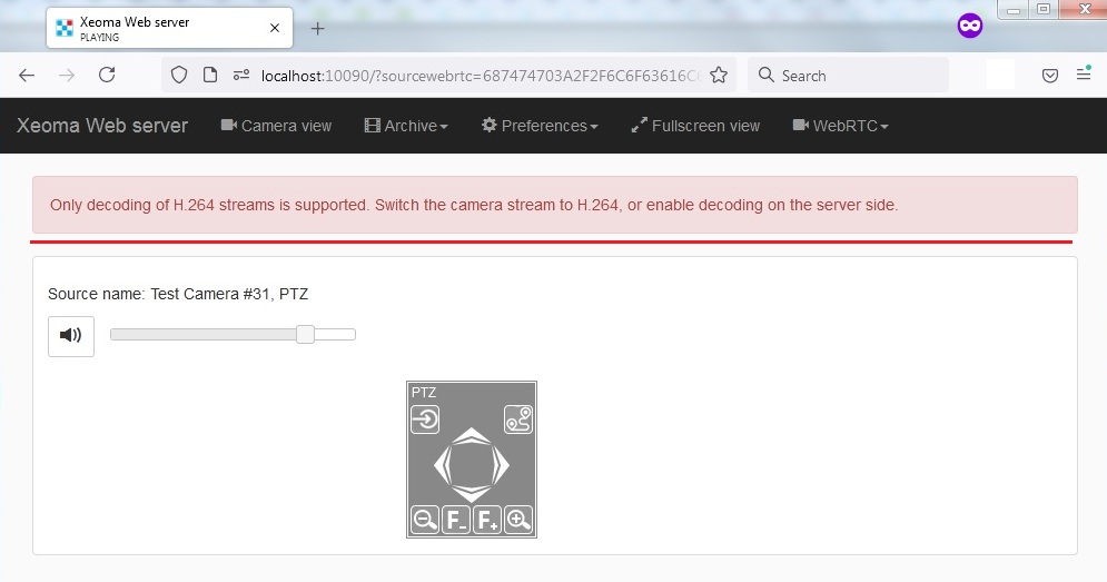 enable webRTC streaming for H265 streams by choosing transcoding on the server side