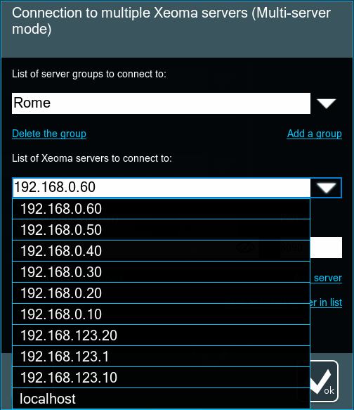 Multiserver mode setup dialog: the new Group has all servers from the Utility Group