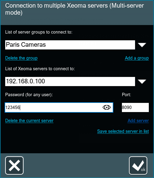 Multiserver mode setup dialog: click add server when you're done