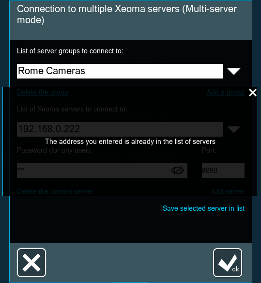Multiserver mode setup dialog: error that the server is already taken