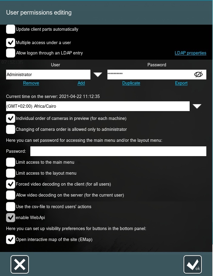 xeoma_cctv_user_profiles_access_rights_to_cameras_accounts_admin