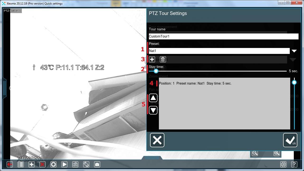 Manage PTZ patrol tour in Xeoma video surveillance program