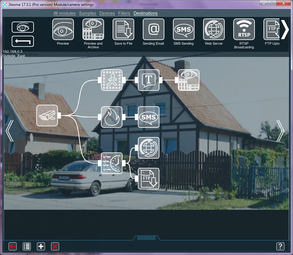 Flexible configuration of Xeoma cctv software